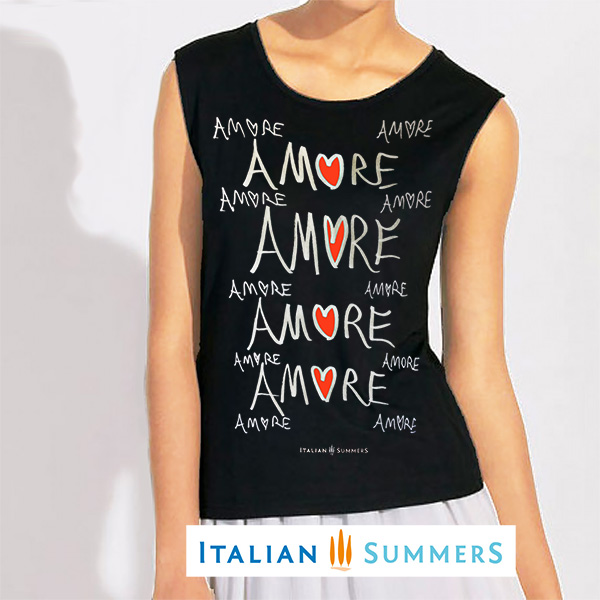 AMORE-AMORE T-Shirt Black by Italian Summers