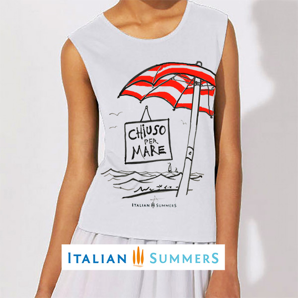 Chiuso Per Mare t-shirt, white by Italian Summers