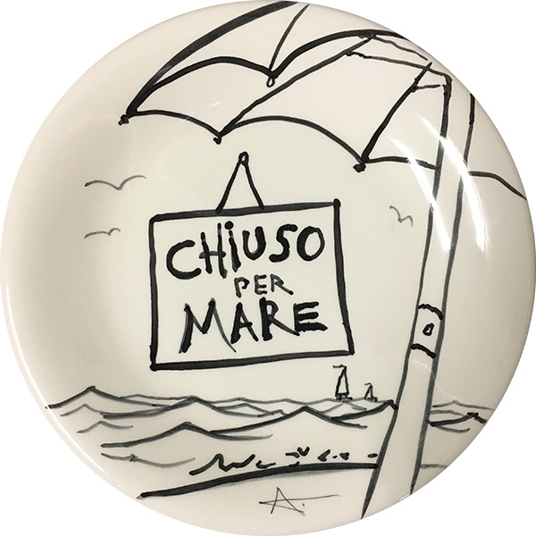 Chiuso per Mare, exclusive ceramic plate by Italian Summers