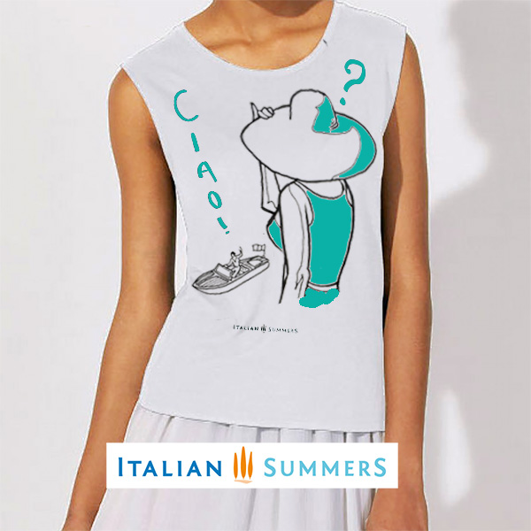 Ciao Riva t-shirt sleeveless, white by Italian Summers