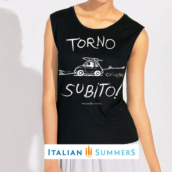 Cinquecento black t-shirt by Italian Summers