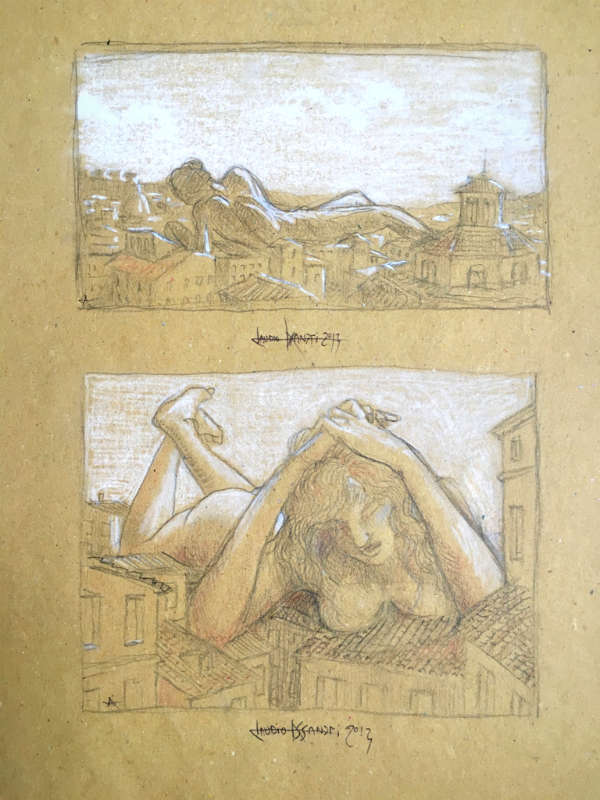 Claudio Assandri, Nudi Romani, study drawing, pure fantasy.