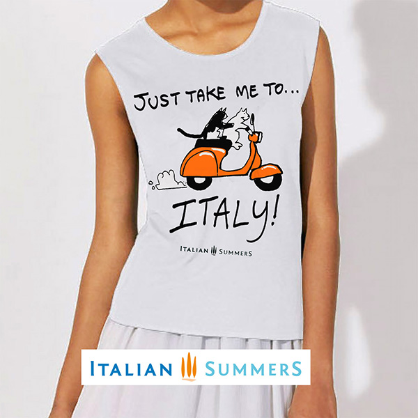 Just take me to Italy, cats white t-shirt by Italian Summers
