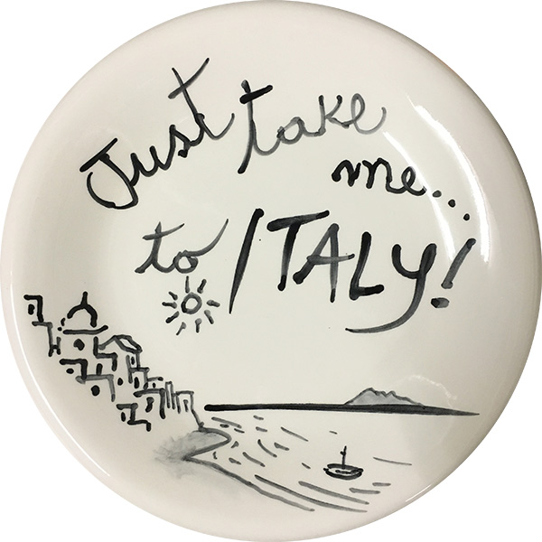 Just take me to Italy, exclusive ceramic plate by Italian Summers