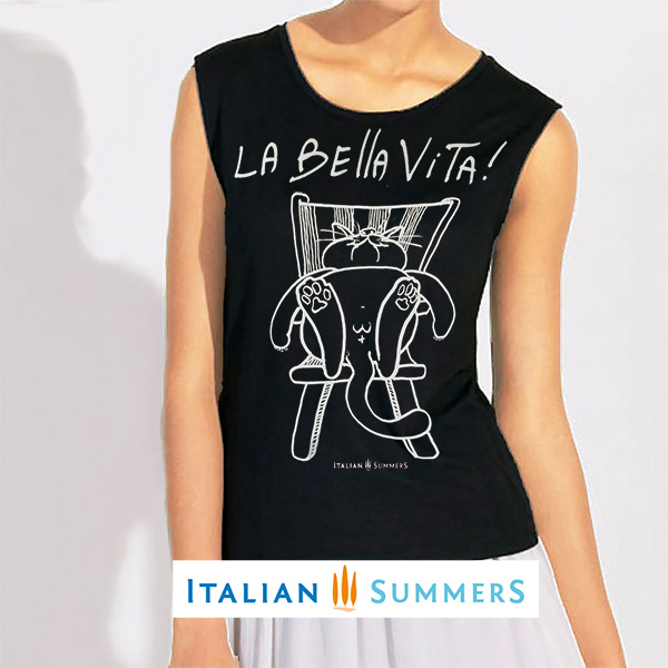 LAZY CAT, La Bella Vita Shirt Black by Italian Summers