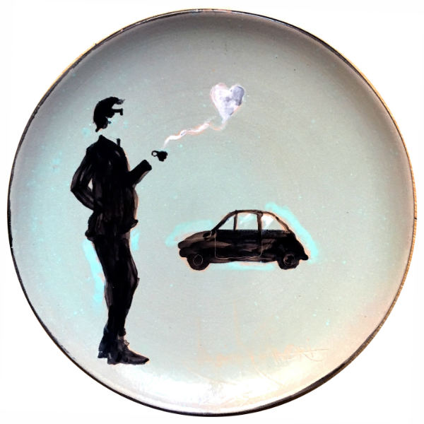 Lovitalia Coffee break Cinquecento, exclusive handpainted ceramic plate