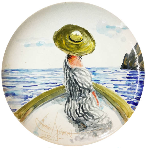 Lovitalia On her way to Capri! Exclusive handpainted ceramic plate