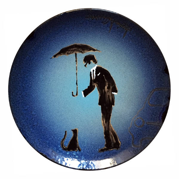 Lovitalia Rainy gatto! Exclusive handpainted ceramic plate