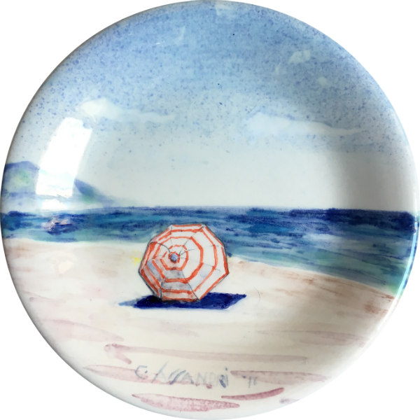 Ombrellone plate ceramic by Italian Summers