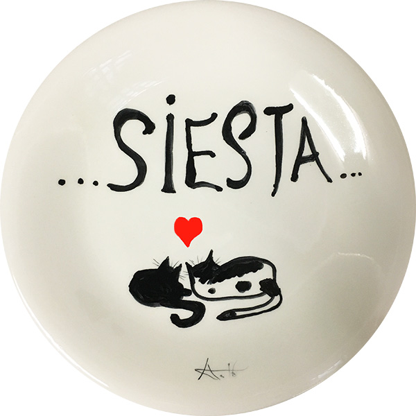 Siesta Cats, exclusve plate by Italian Summers