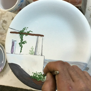 The making of Italian Summers plate Casa Stomboli. Exclusive Italian ceramic plates by Italian Summers