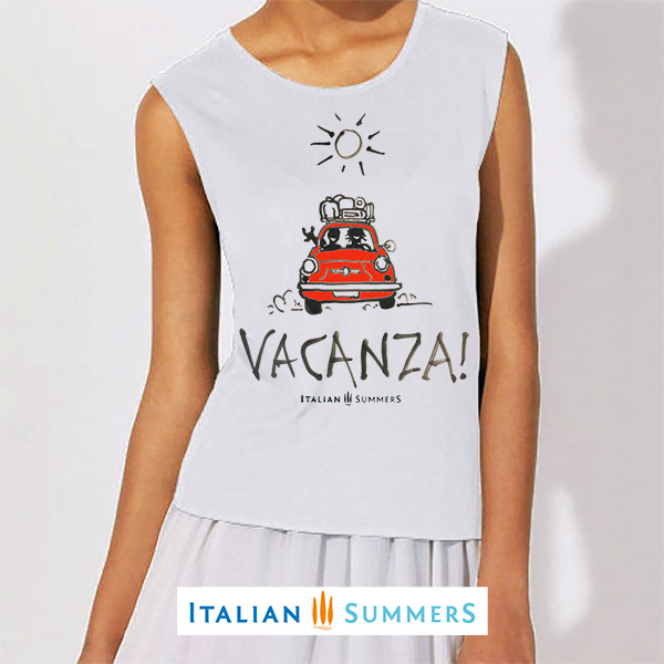 Vacanza! T-shirt, white by Italian Summers