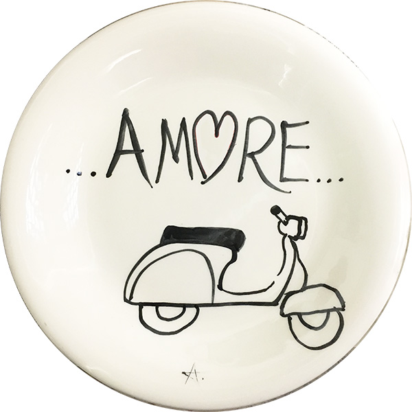 Vespa Amore ceramic plate by Italian Summers