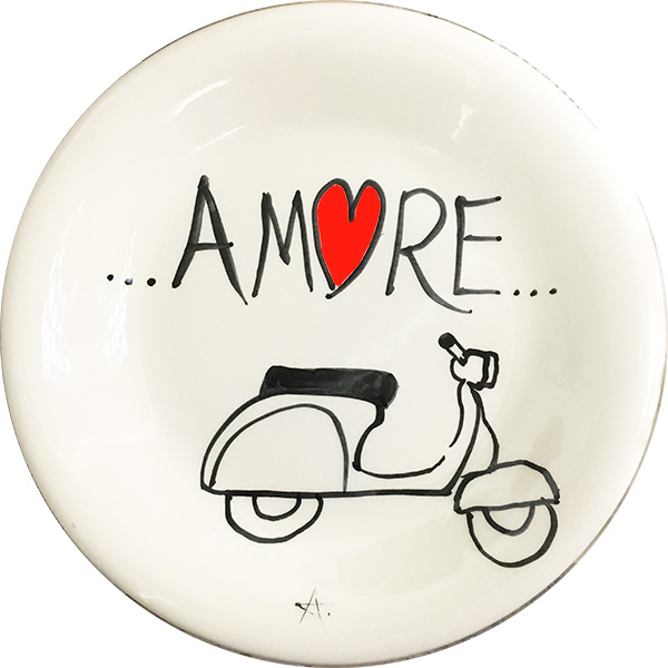 Vespa Amore, excluive ceramic plate by Italian Summers