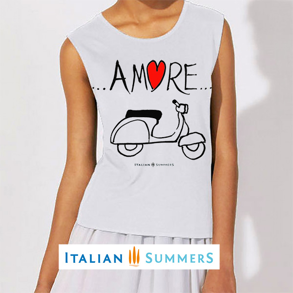 Vespa Amore, t-shirt white by Italian Summers