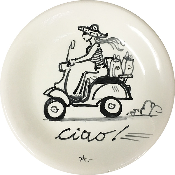 Vespa donna Ciao, exclusive plate by Italian Summers