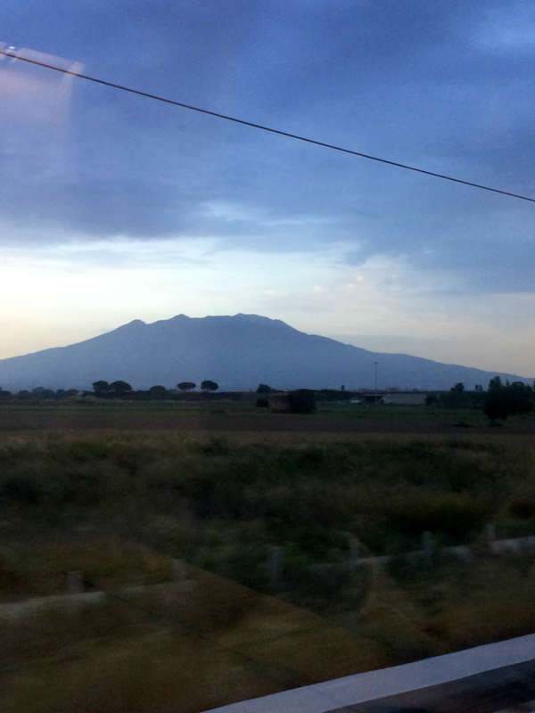 Vesuvius, from the train, Naples. Photo by Lisa van de Pol.